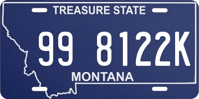 MT license plate 998122K