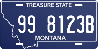 MT license plate 998123B