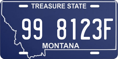 MT license plate 998123F