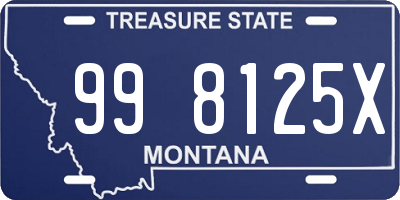 MT license plate 998125X