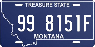 MT license plate 998151F