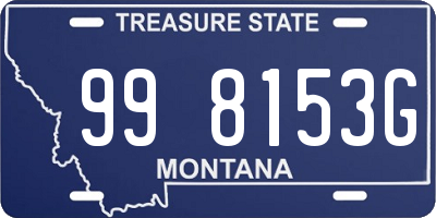 MT license plate 998153G