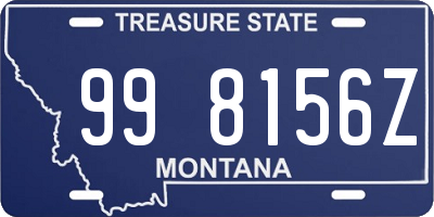 MT license plate 998156Z