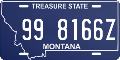 MT license plate 998166Z