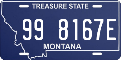 MT license plate 998167E