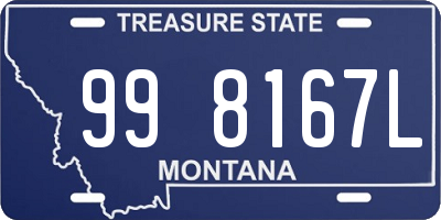 MT license plate 998167L