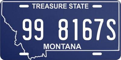 MT license plate 998167S