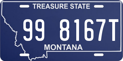 MT license plate 998167T