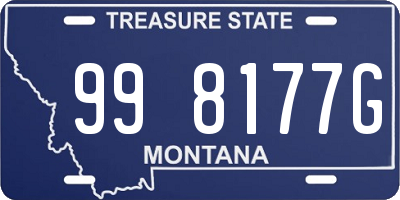 MT license plate 998177G