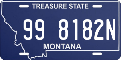 MT license plate 998182N