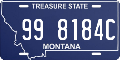 MT license plate 998184C