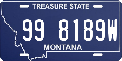 MT license plate 998189W