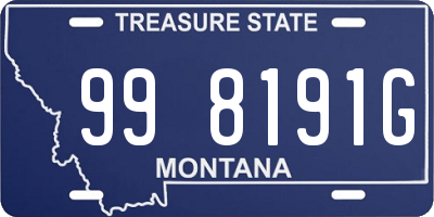 MT license plate 998191G