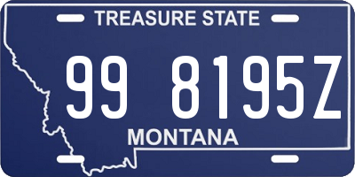 MT license plate 998195Z