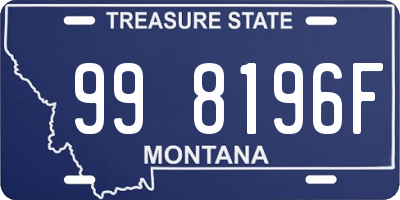 MT license plate 998196F