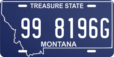 MT license plate 998196G