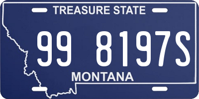 MT license plate 998197S