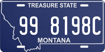 MT license plate 998198C