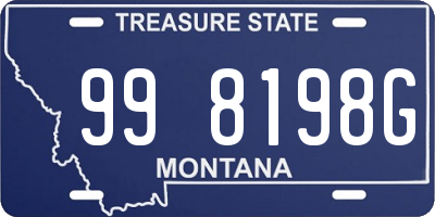 MT license plate 998198G