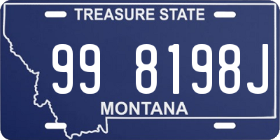 MT license plate 998198J