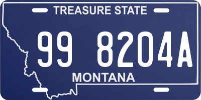 MT license plate 998204A