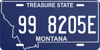 MT license plate 998205E