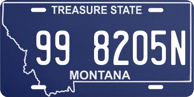 MT license plate 998205N