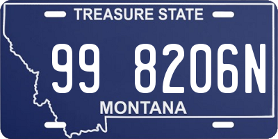 MT license plate 998206N