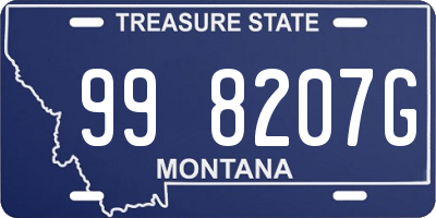 MT license plate 998207G