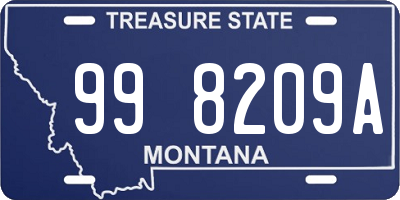 MT license plate 998209A