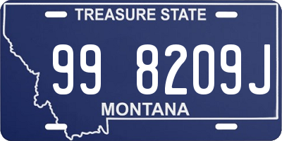 MT license plate 998209J