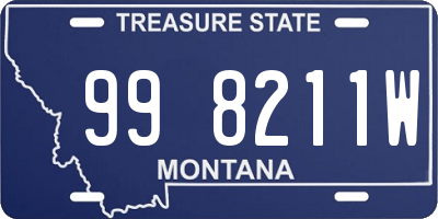 MT license plate 998211W