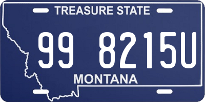 MT license plate 998215U