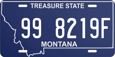 MT license plate 998219F