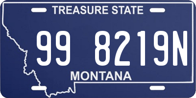 MT license plate 998219N