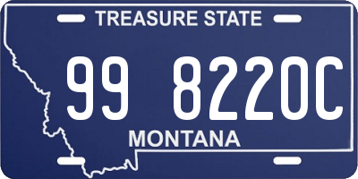 MT license plate 998220C