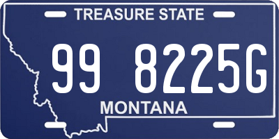 MT license plate 998225G