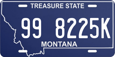 MT license plate 998225K