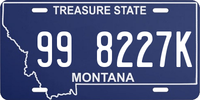 MT license plate 998227K