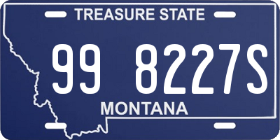 MT license plate 998227S