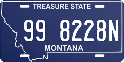 MT license plate 998228N