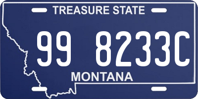 MT license plate 998233C