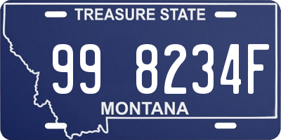 MT license plate 998234F