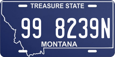 MT license plate 998239N