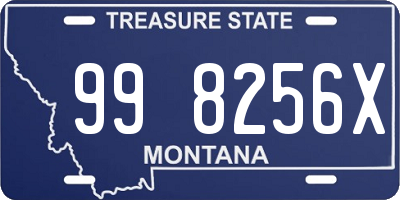 MT license plate 998256X