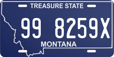 MT license plate 998259X