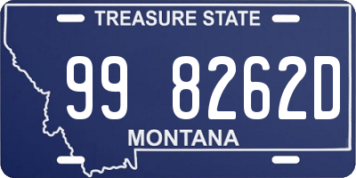 MT license plate 998262D