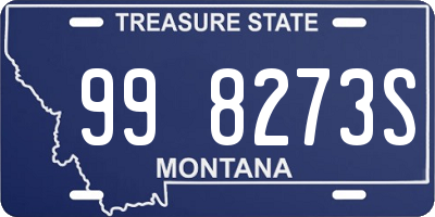 MT license plate 998273S