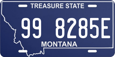 MT license plate 998285E