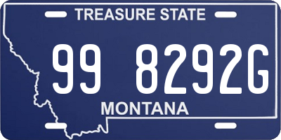 MT license plate 998292G